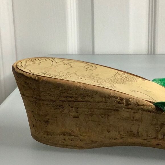 MODABELLA GREEN WEDGE HEEL SANDALS MADE IN ITALY SIZE 39‎ - Picture 7 of 11